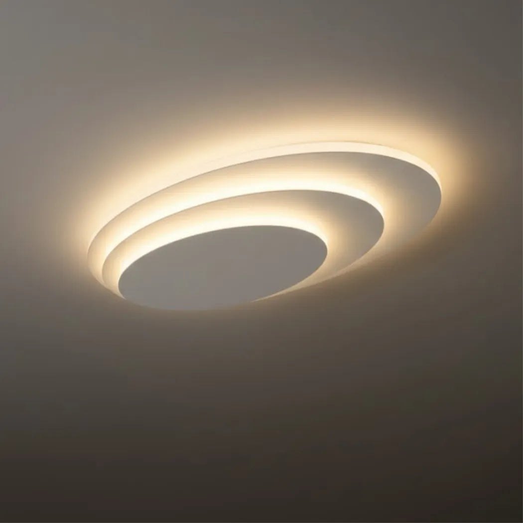 Crema Modern Nordic Round Flush Mount Ceiling Light – White Dimmable Fixture